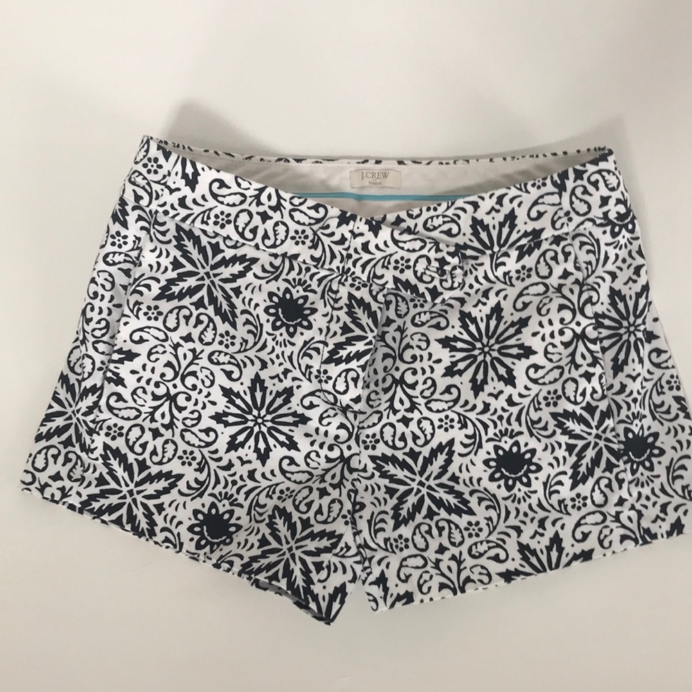 J Crew Black and White Print Shorts
